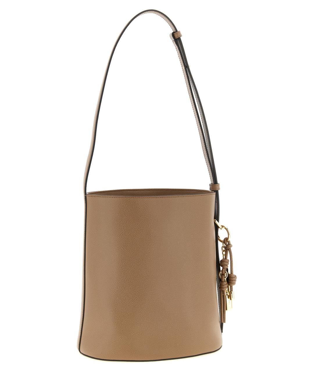 FURLA Бежевая кожаная сумка через плечо, фото 2