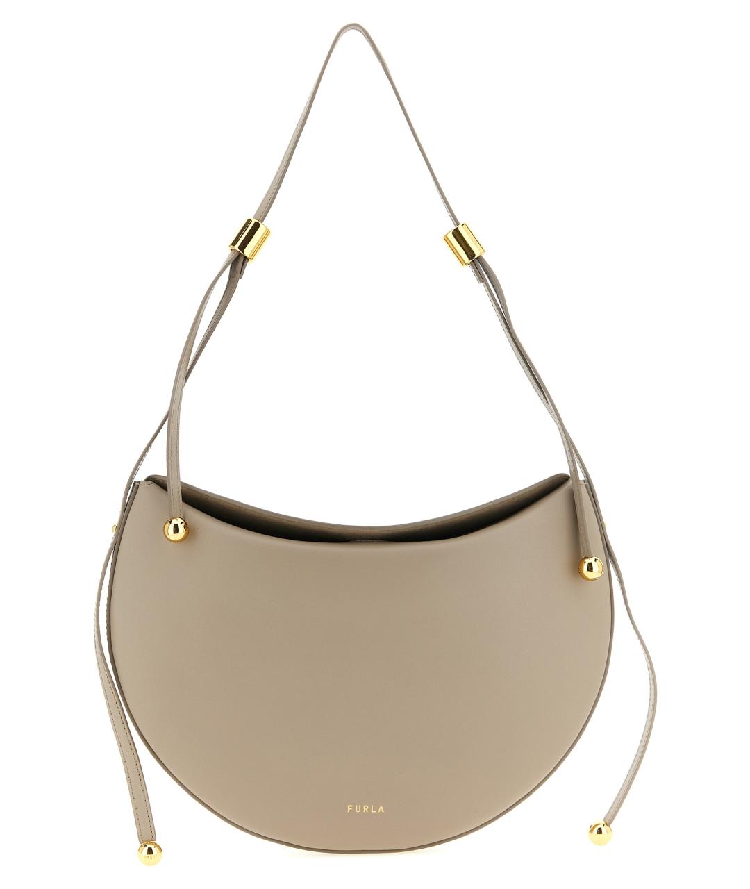 FURLA Бежевая кожаная сумка через плечо, фото 1