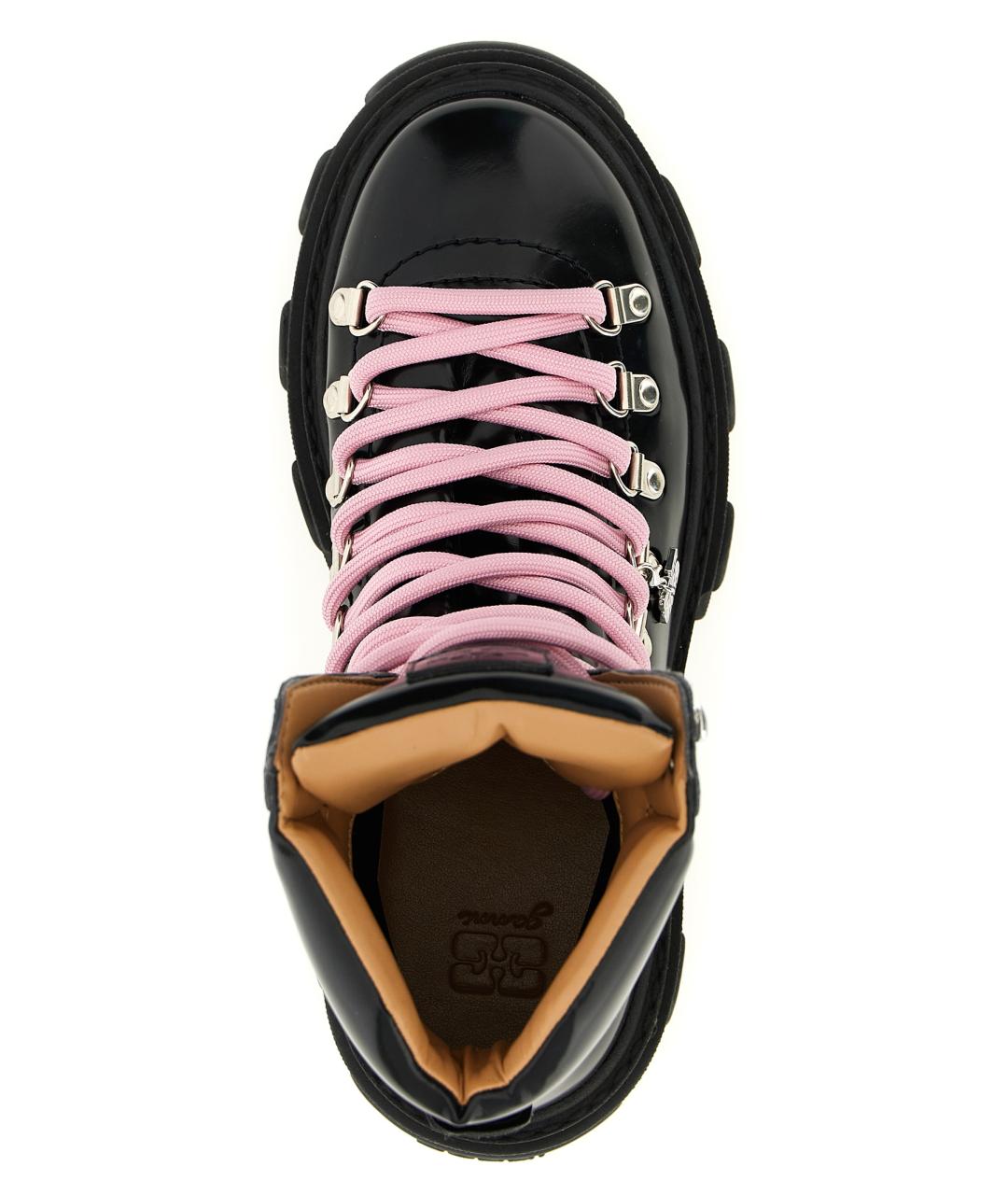 GANNI Черные синтетические ботинки, фото 4