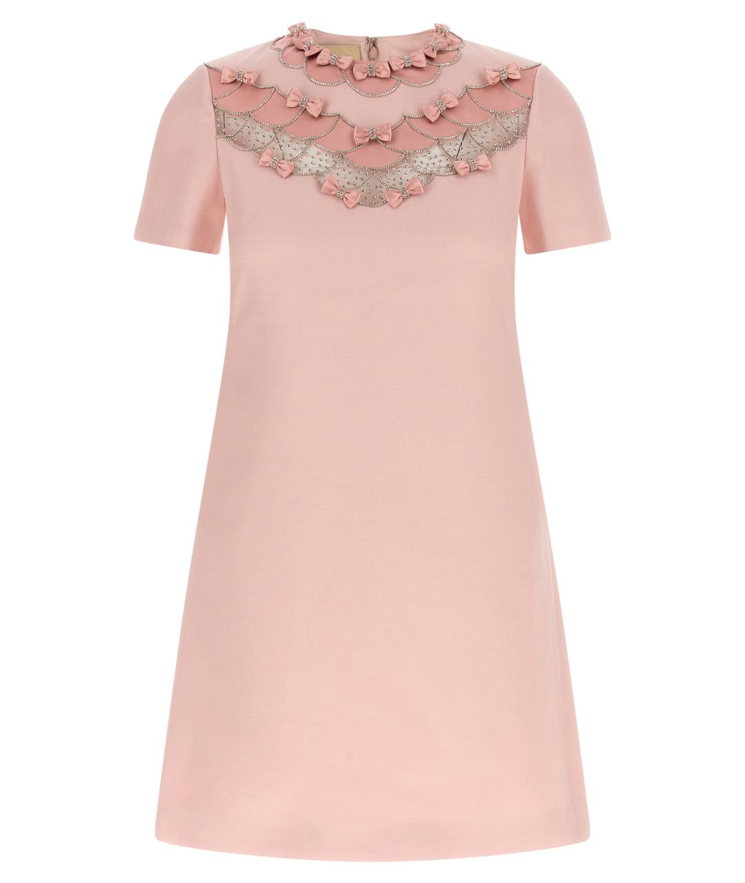 VALENTINO Розовое шерстяное платье, фото 1