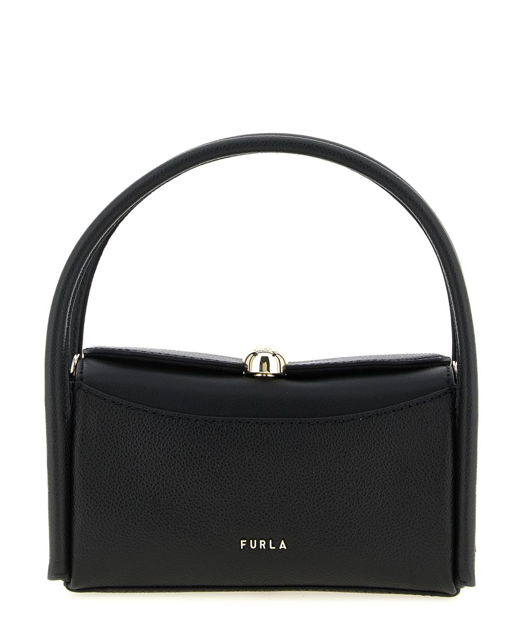 FURLA Черная кожаная сумка тоут, фото 1
