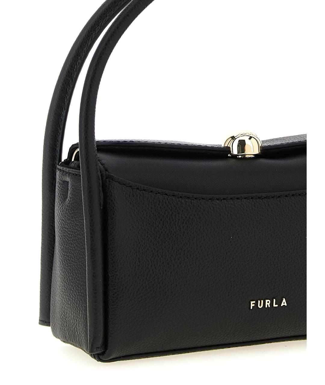 FURLA Черная кожаная сумка тоут, фото 3