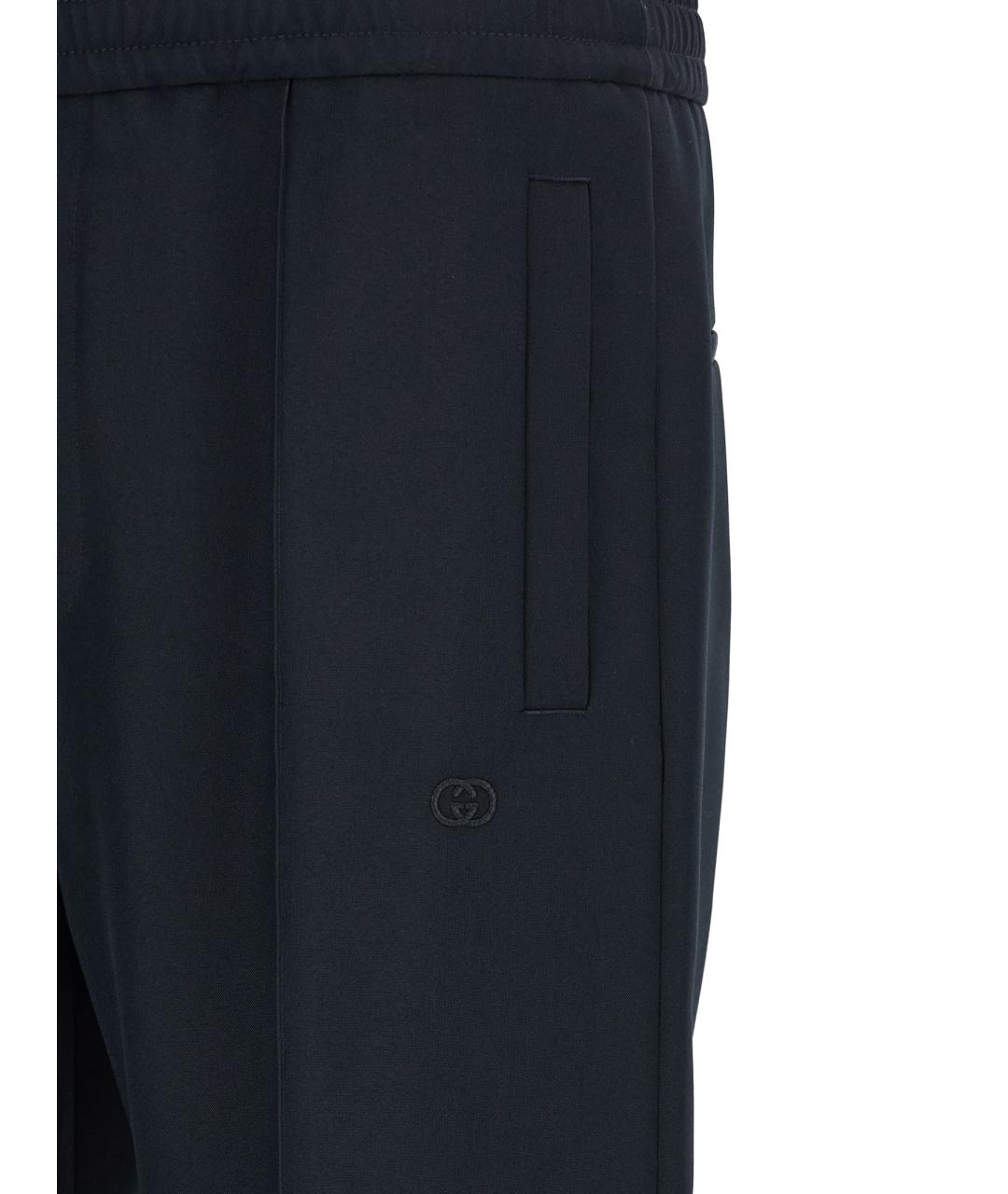 GUCCI Синие полиэстеровые классические брюки, фото 5