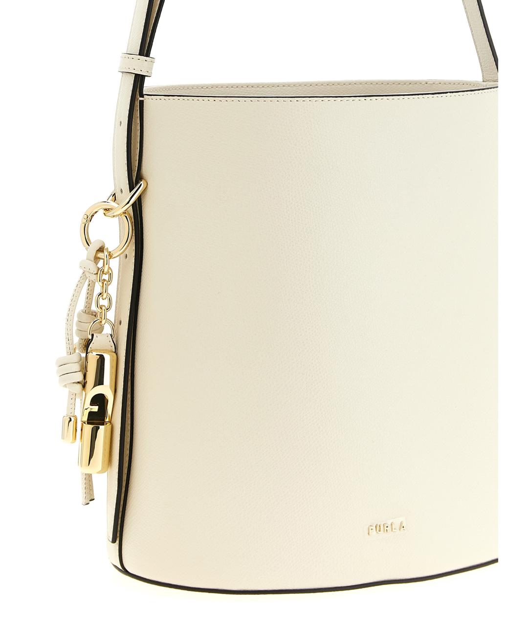 FURLA Белая кожаная сумка через плечо, фото 3