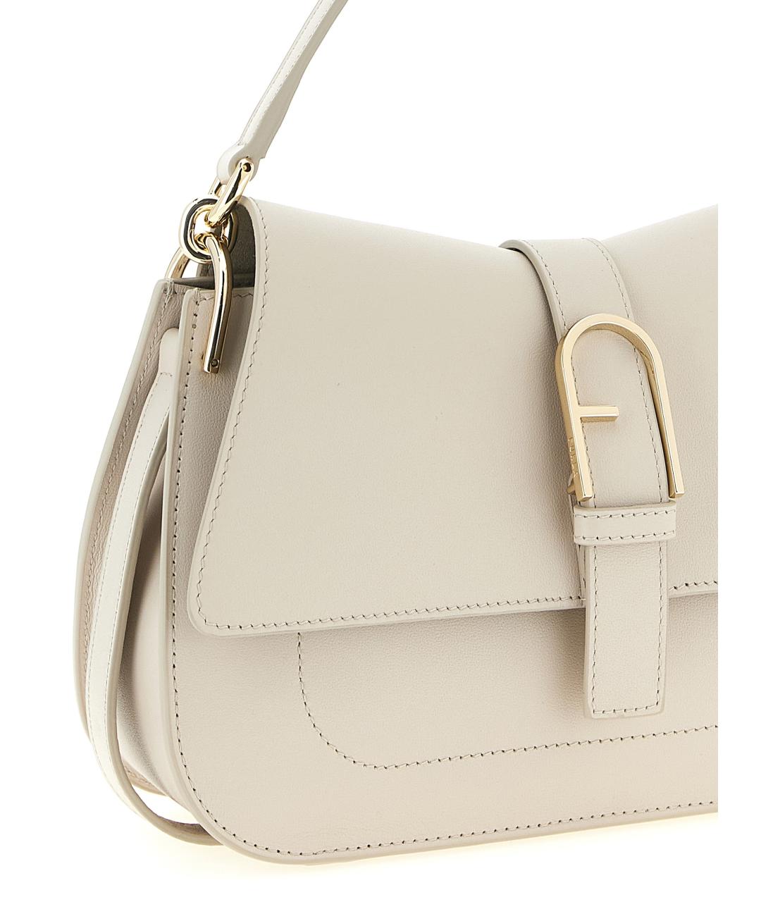 FURLA Бежевая кожаная сумка через плечо, фото 3