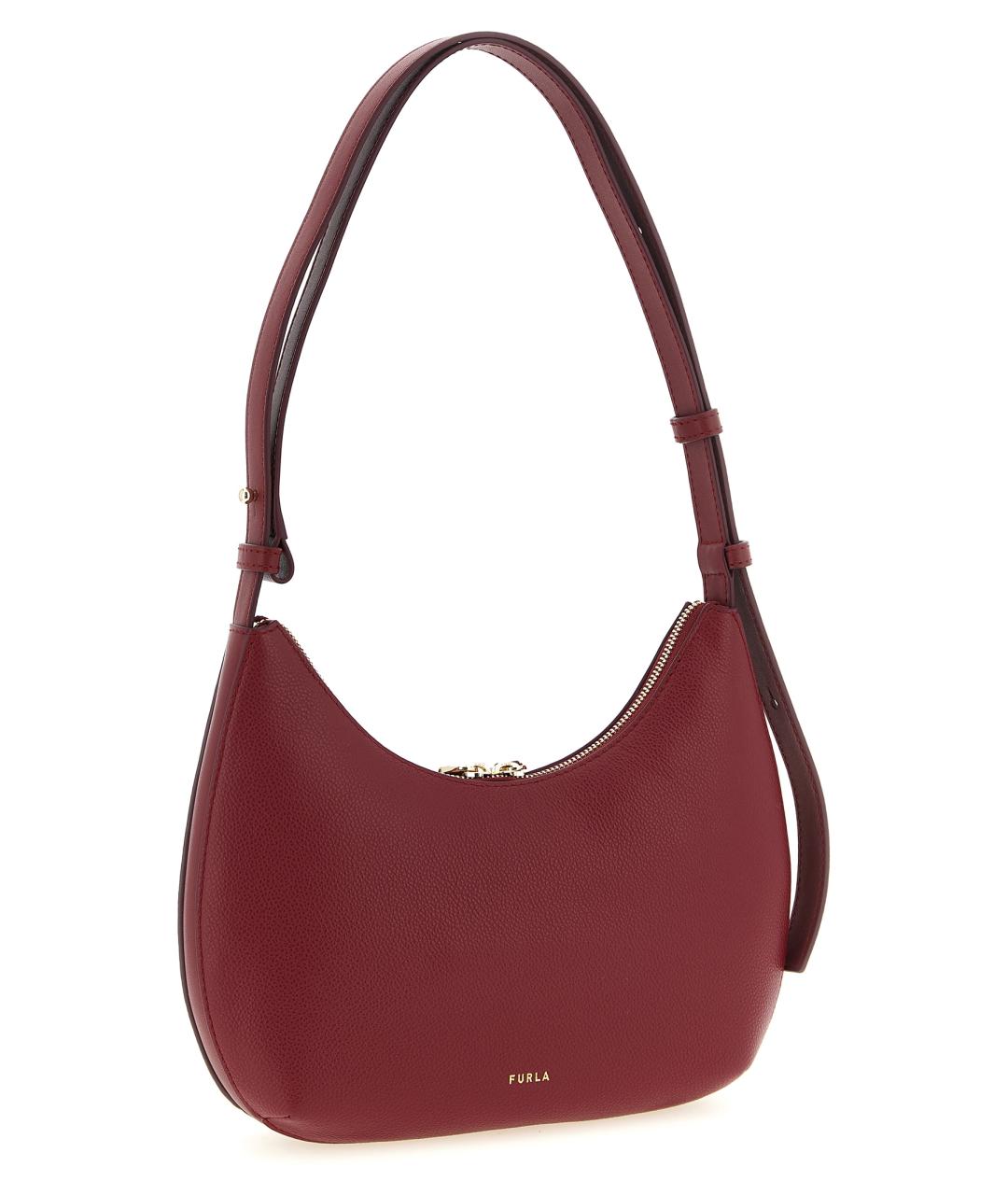 FURLA Бордовая кожаная сумка через плечо, фото 2