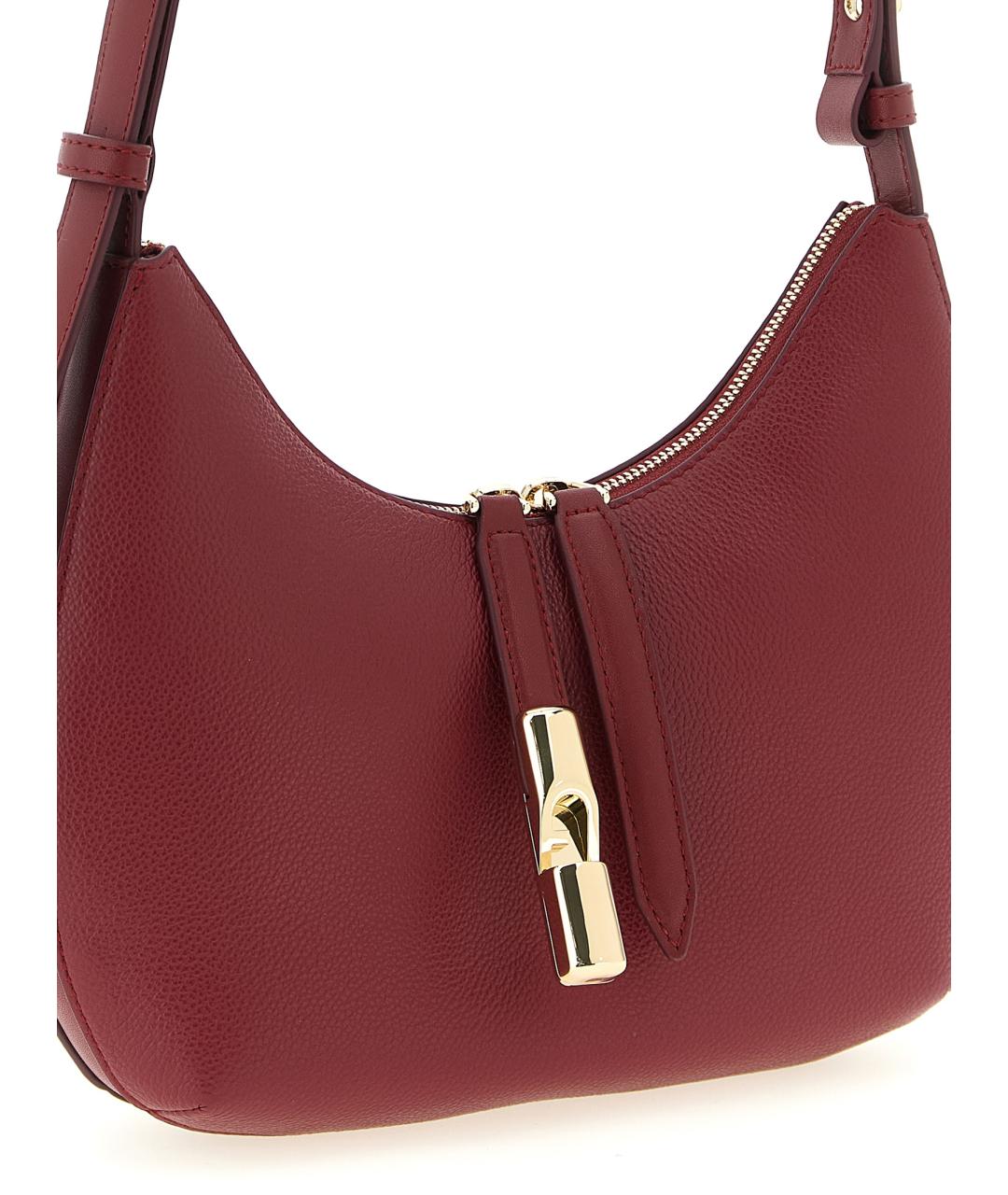 FURLA Бордовая кожаная сумка через плечо, фото 3