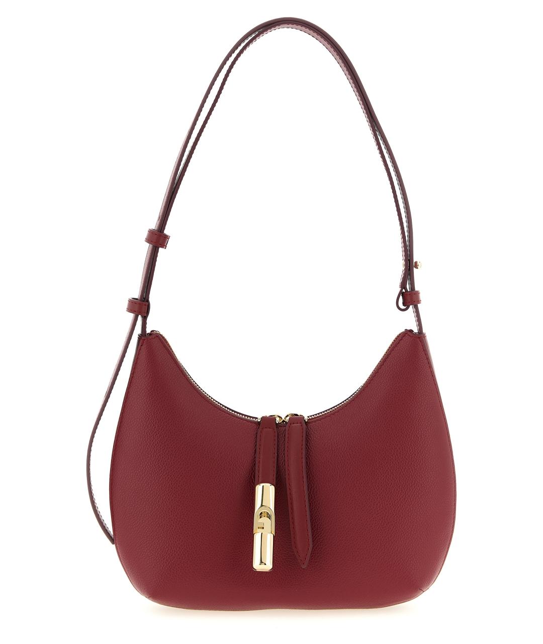 FURLA Бордовая кожаная сумка через плечо, фото 1