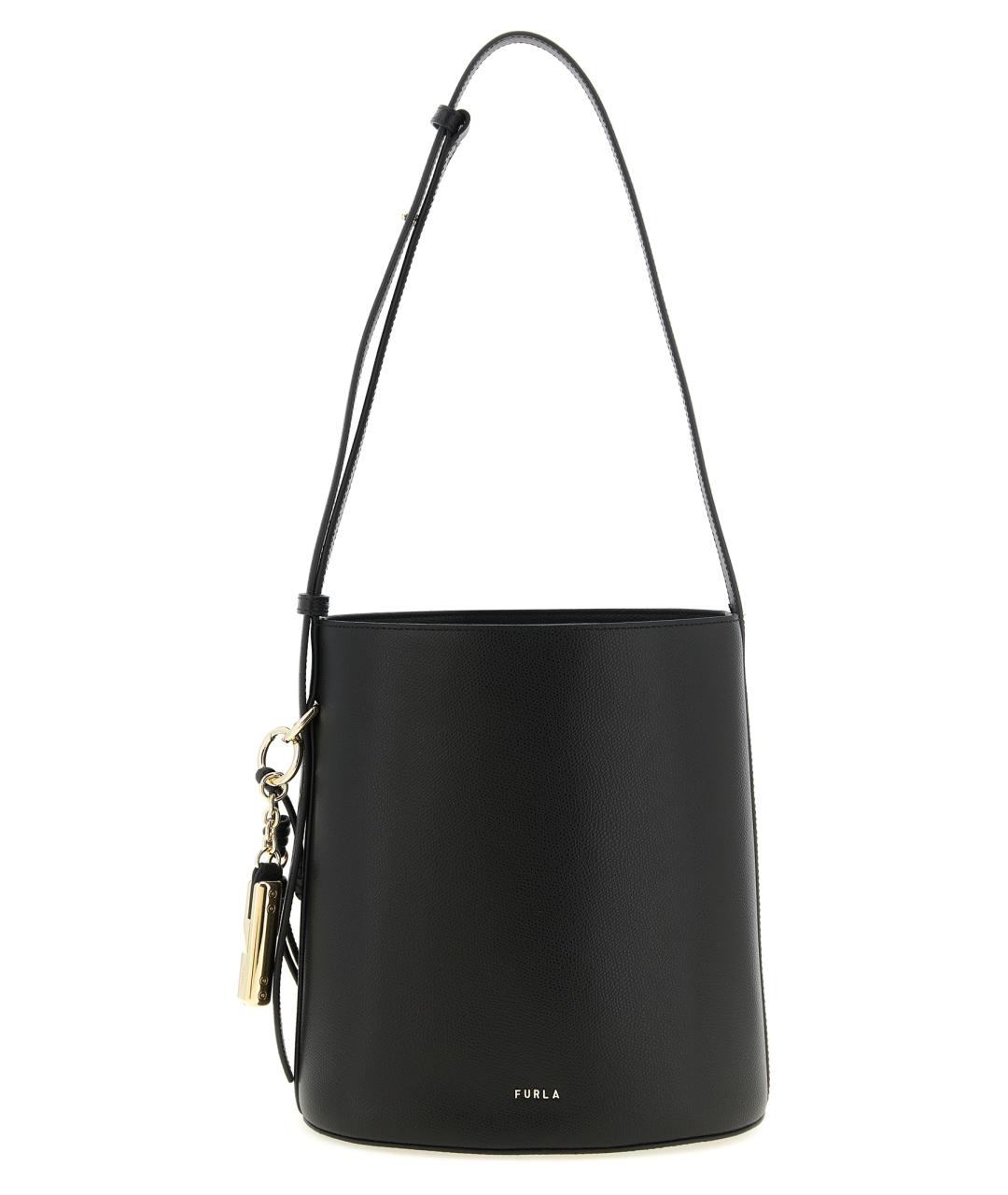 FURLA Черная кожаная сумка через плечо, фото 1