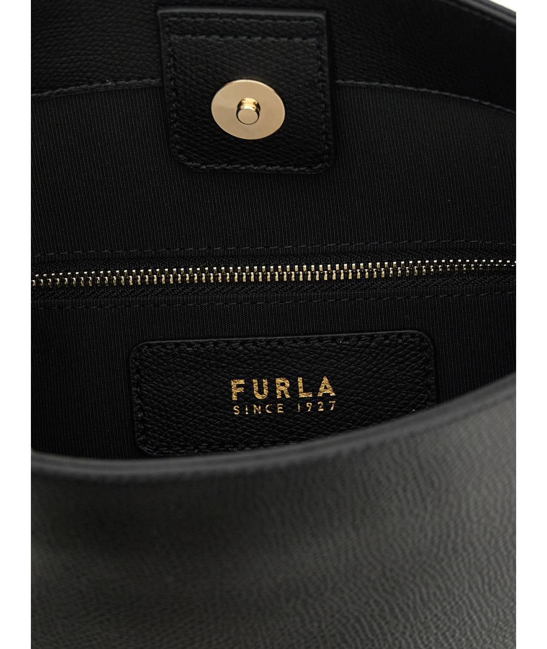 FURLA Черная кожаная сумка через плечо, фото 4