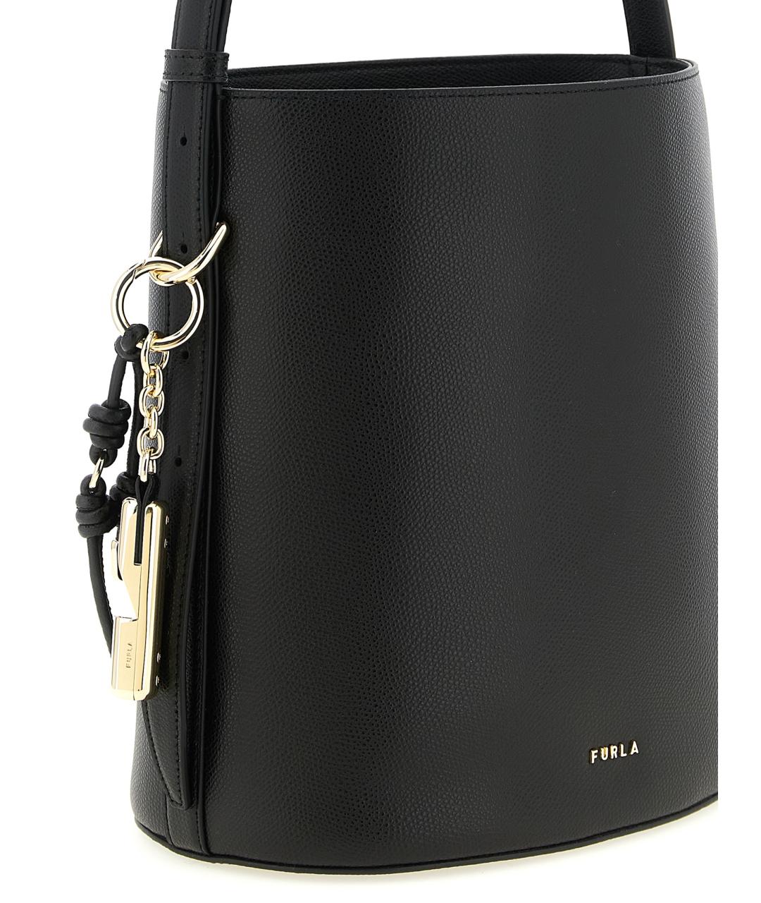 FURLA Черная кожаная сумка через плечо, фото 3