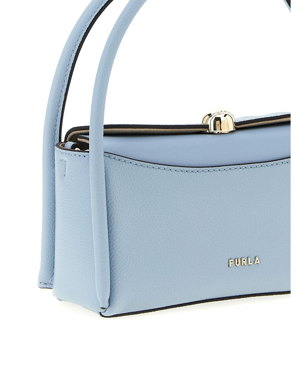 FURLA Голубая кожаная сумка тоут, фото 3
