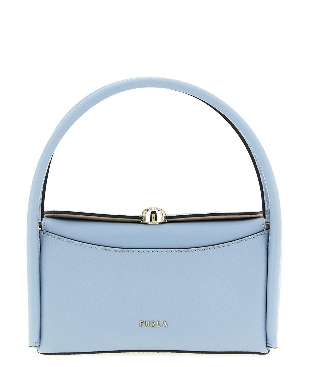 FURLA Голубая кожаная сумка тоут, фото 1