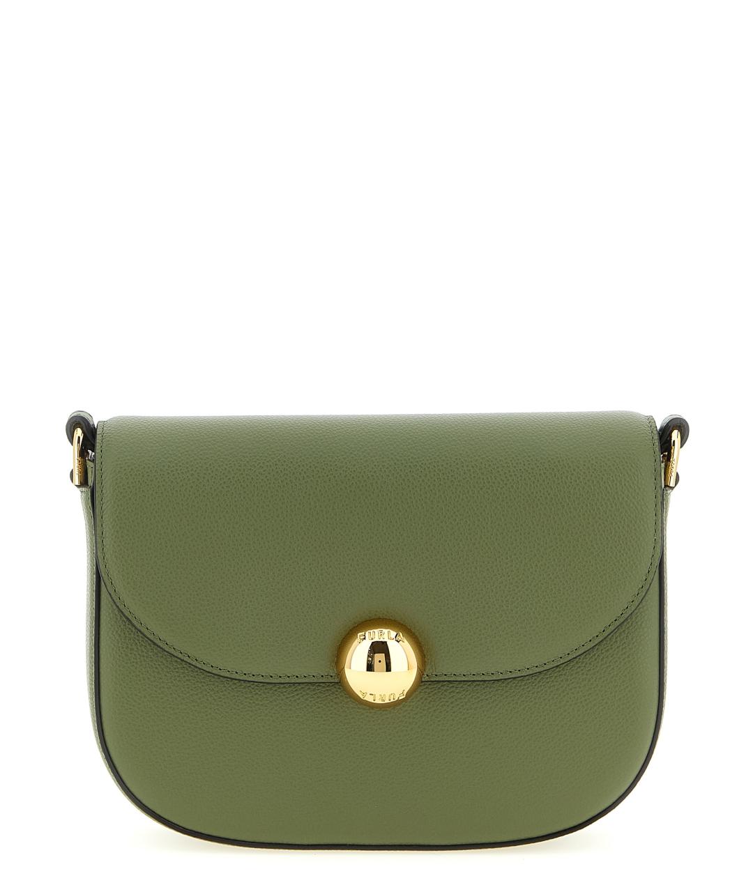 FURLA Зеленая кожаная сумка через плечо, фото 1
