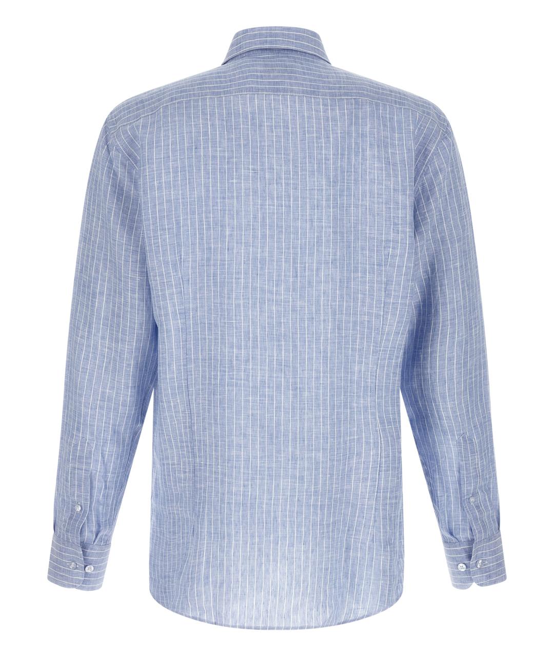 ETRO Голубая льняная кэжуал рубашка, фото 2