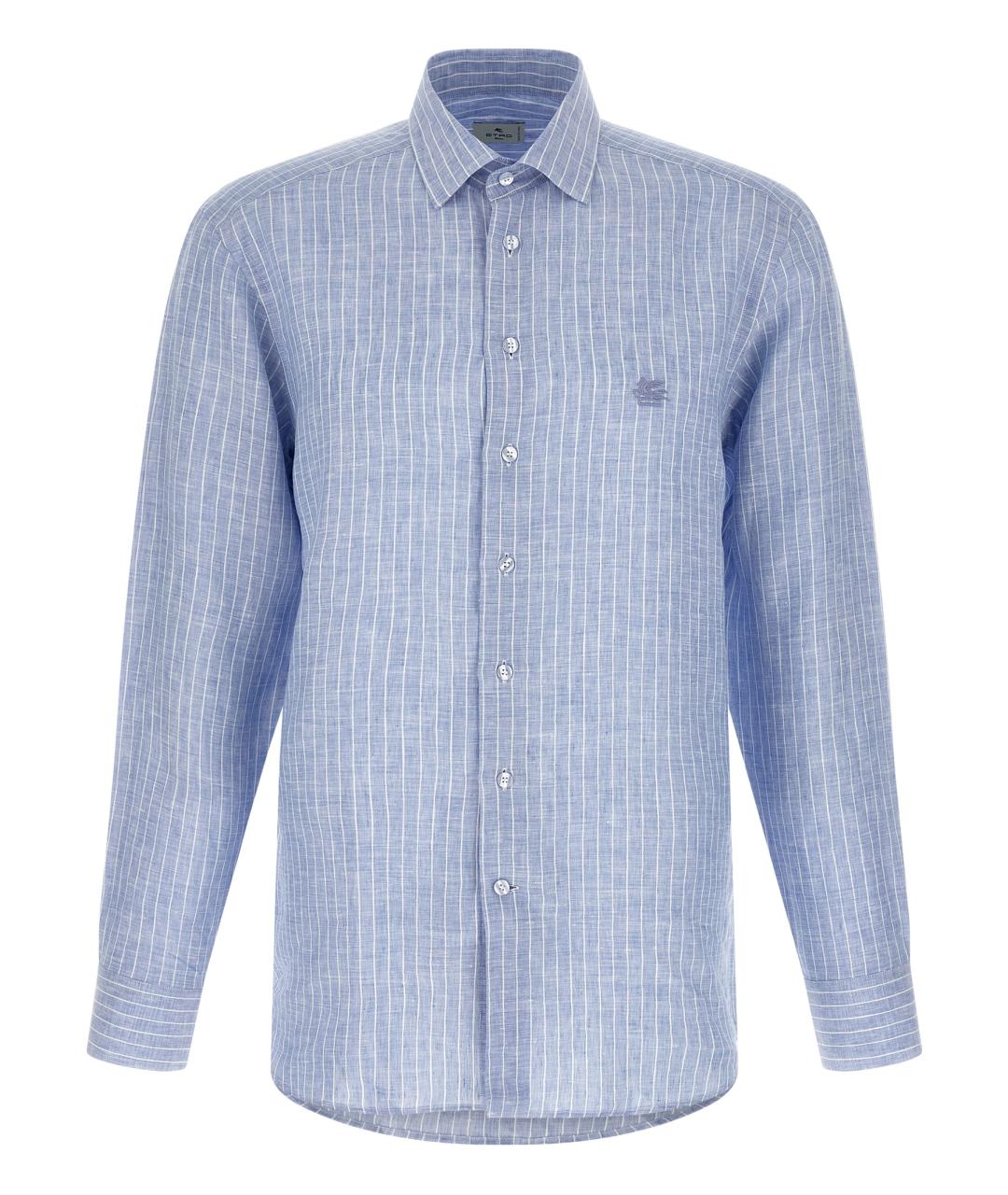 ETRO Голубая льняная кэжуал рубашка, фото 1