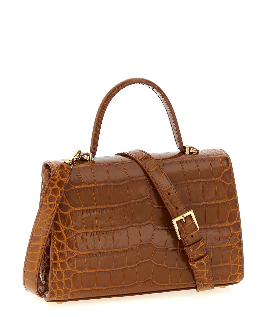 VERSACE Коричневая кожаная сумка тоут, фото 2