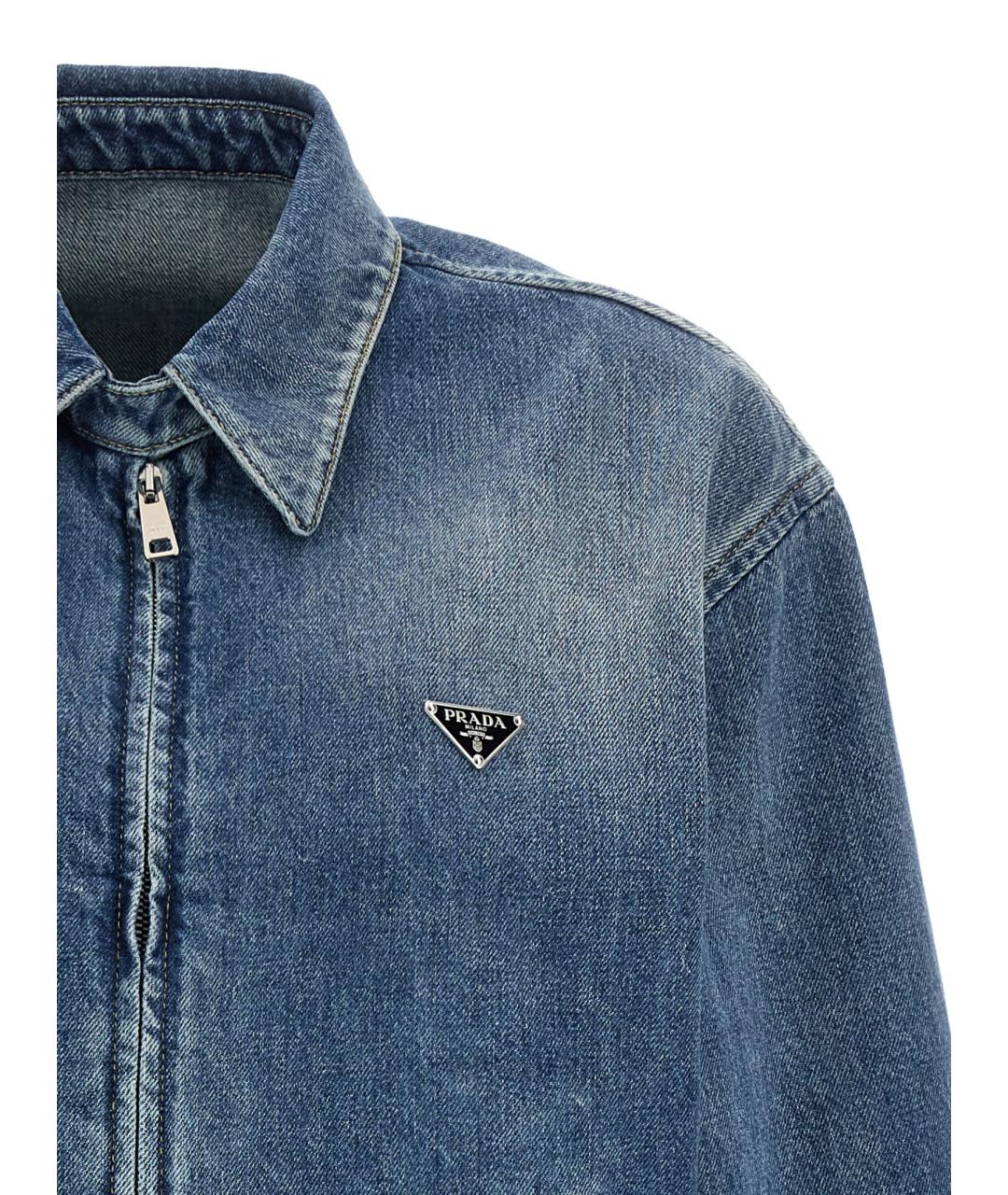 PRADA Голубая хлопковая куртка, фото 3