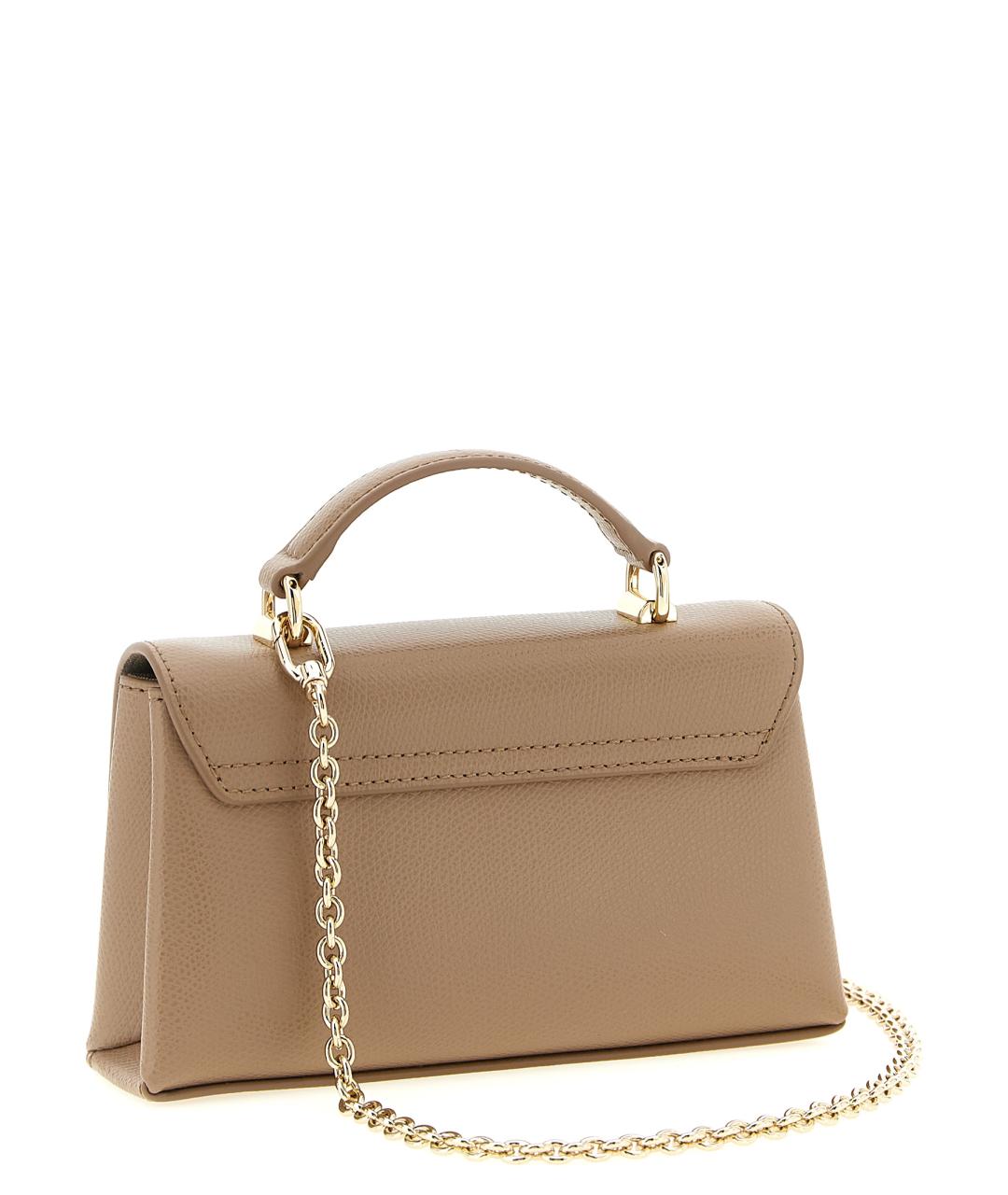 FURLA Бежевая кожаная сумка через плечо, фото 2