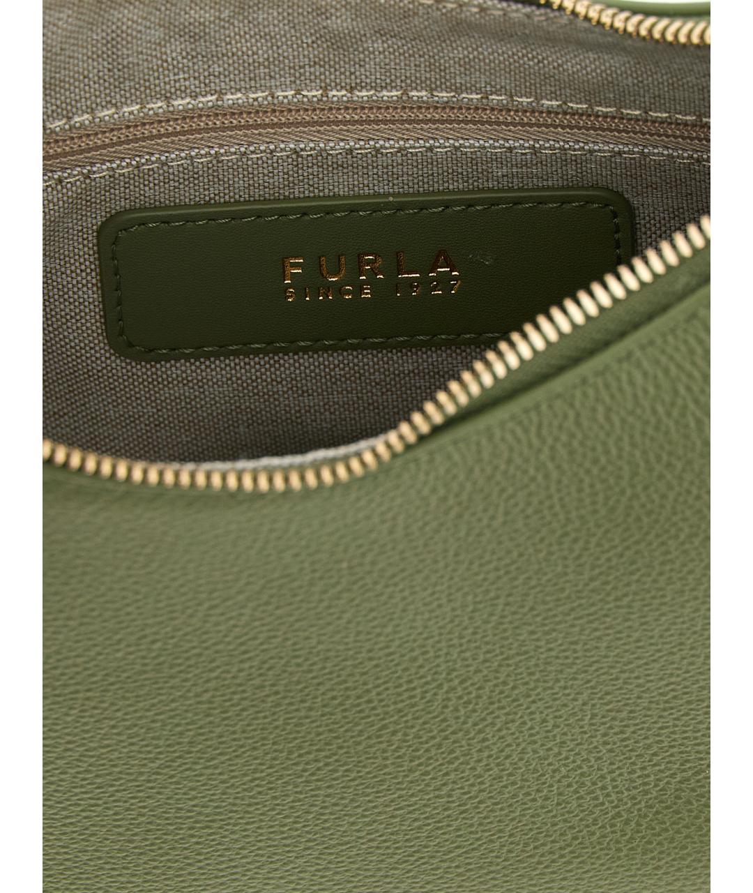 FURLA Зеленая кожаная сумка через плечо, фото 4