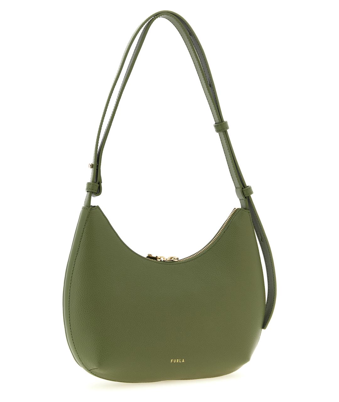 FURLA Зеленая кожаная сумка через плечо, фото 2