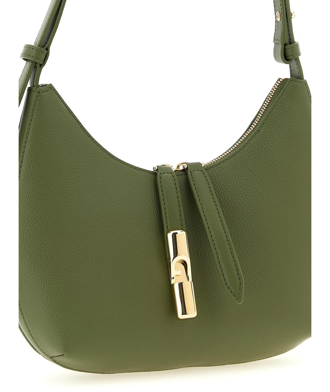 FURLA Зеленая кожаная сумка через плечо, фото 3