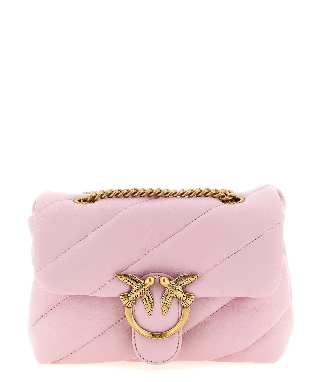 PINKO Розовая кожаная сумка через плечо, фото 1