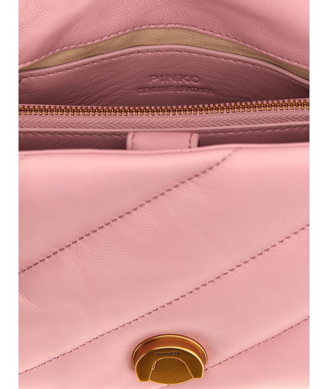 PINKO Розовая кожаная сумка через плечо, фото 4