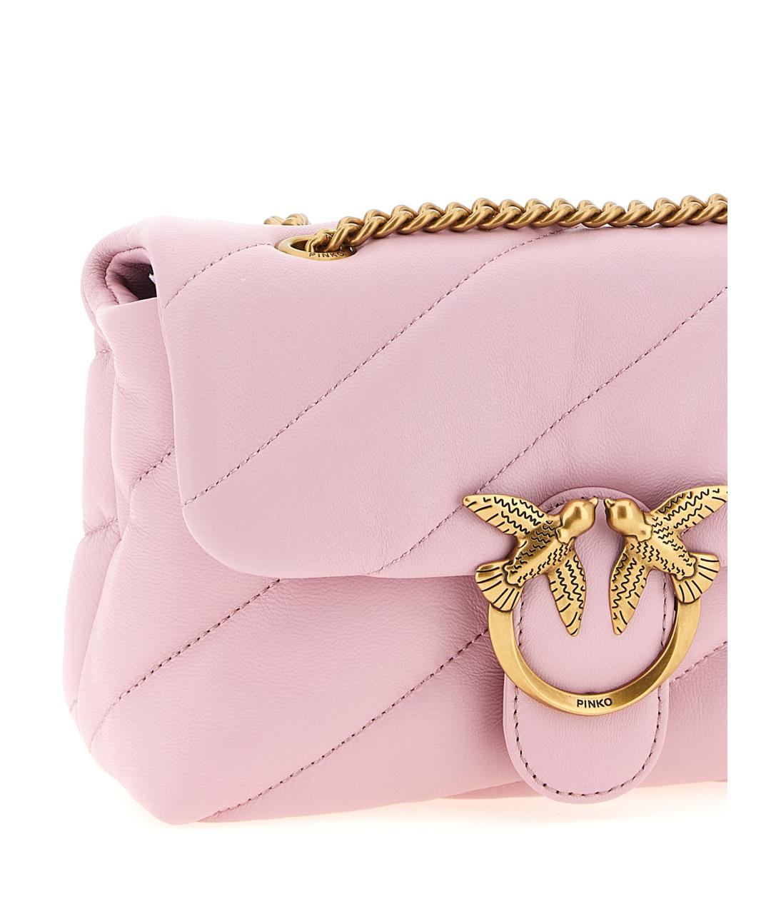 PINKO Розовая кожаная сумка через плечо, фото 3