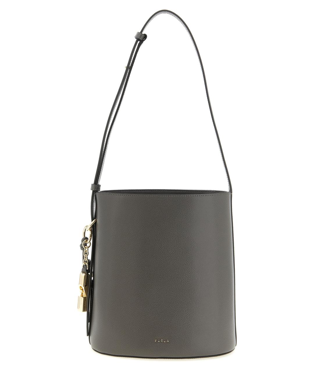 FURLA Серая кожаная сумка через плечо, фото 1