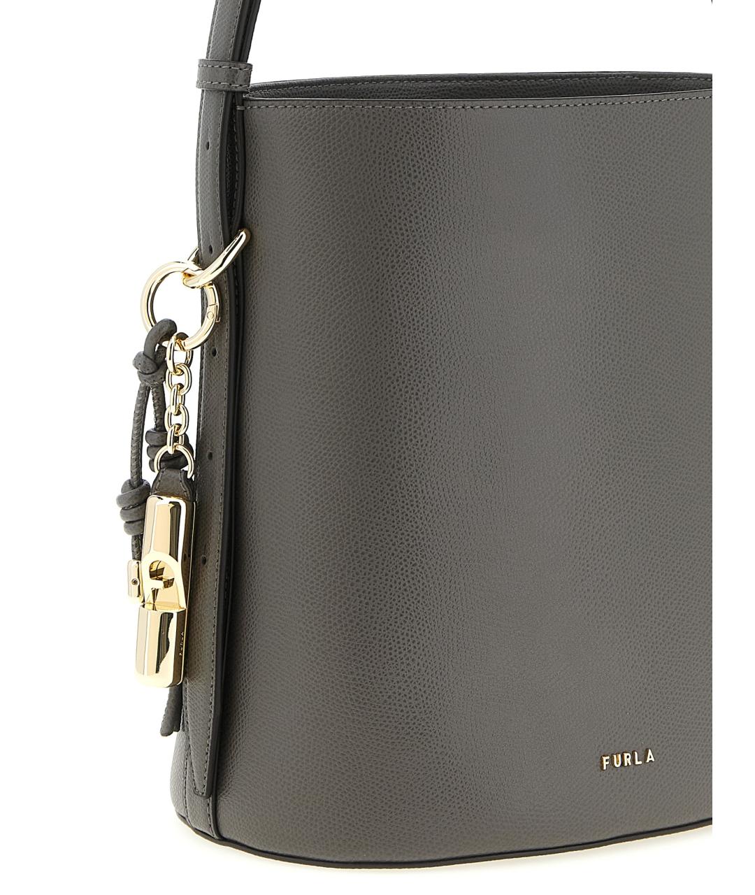 FURLA Серая кожаная сумка через плечо, фото 3