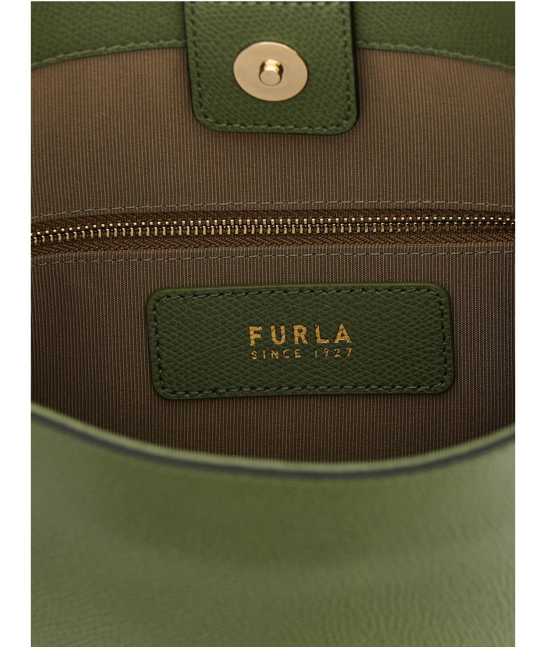 FURLA Зеленая кожаная сумка через плечо, фото 4
