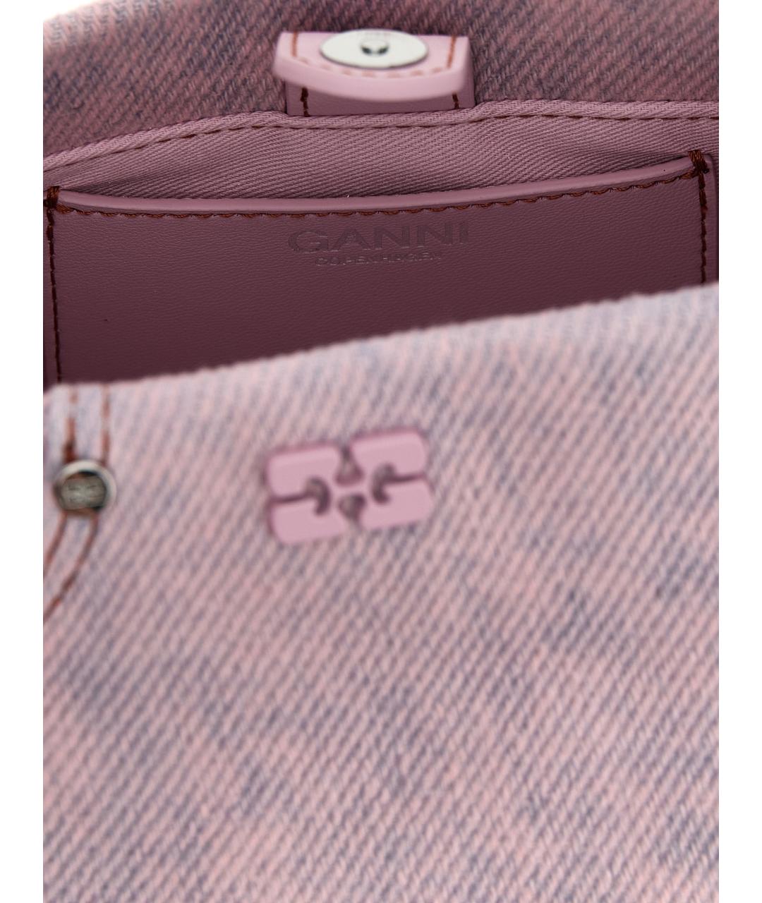 GANNI Розовая хлопковая сумка через плечо, фото 4
