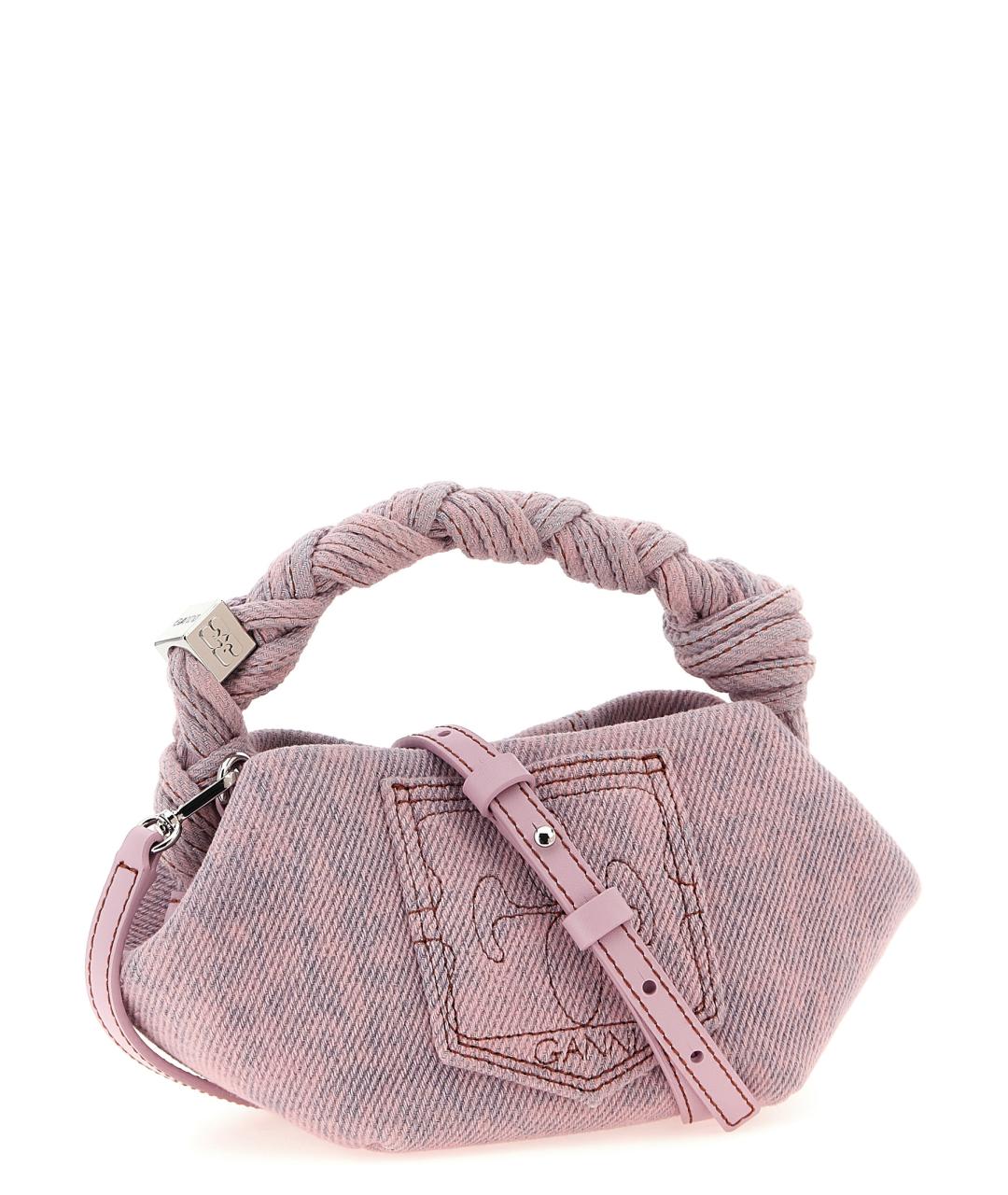 GANNI Розовая хлопковая сумка через плечо, фото 2