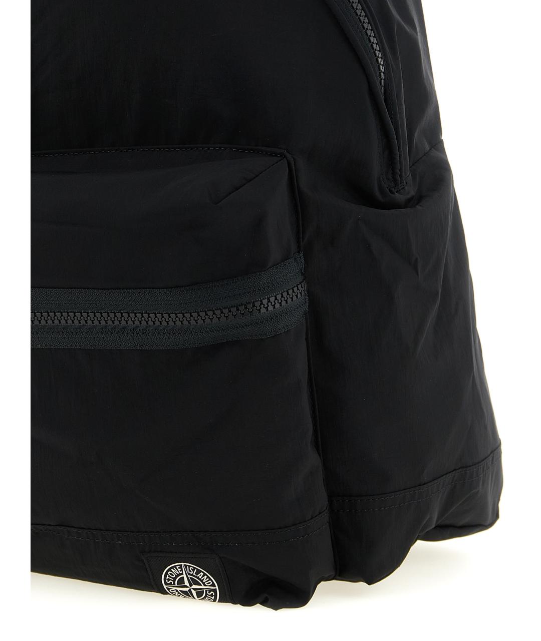 STONE ISLAND Черный синтетический рюкзак, фото 3