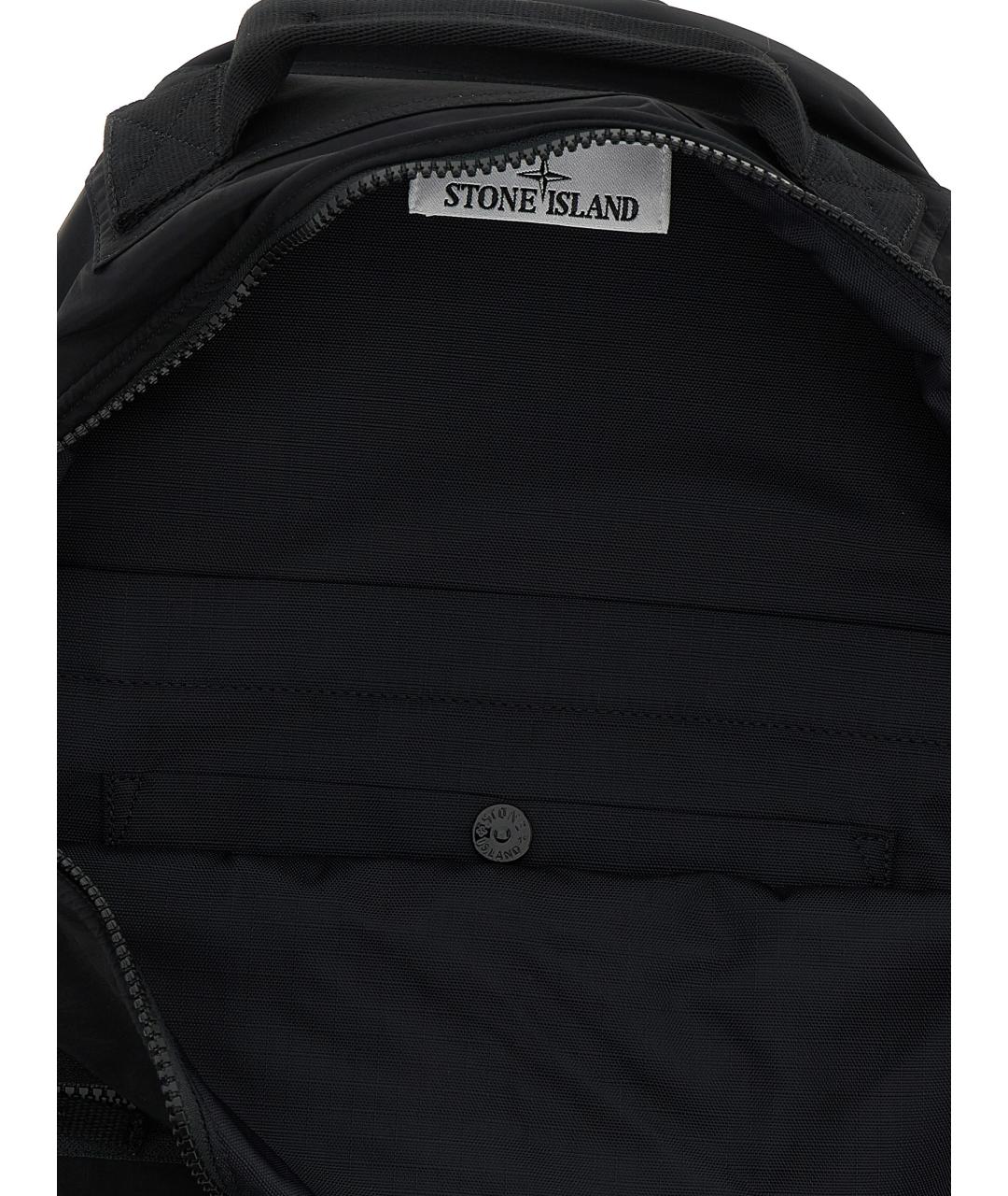 STONE ISLAND Черный синтетический рюкзак, фото 4