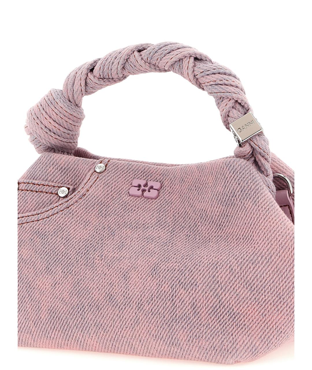 GANNI Розовая хлопковая сумка через плечо, фото 3