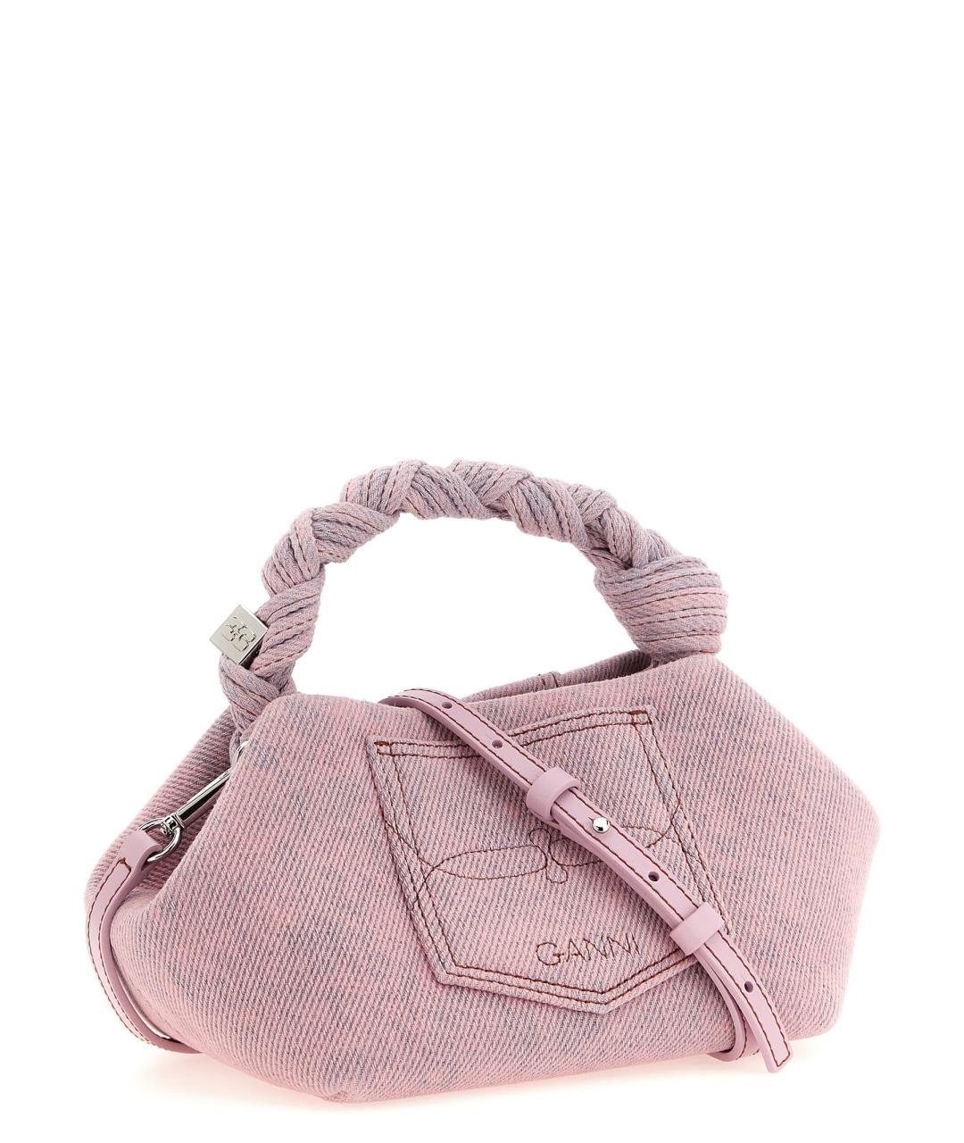GANNI Розовая хлопковая сумка через плечо, фото 2