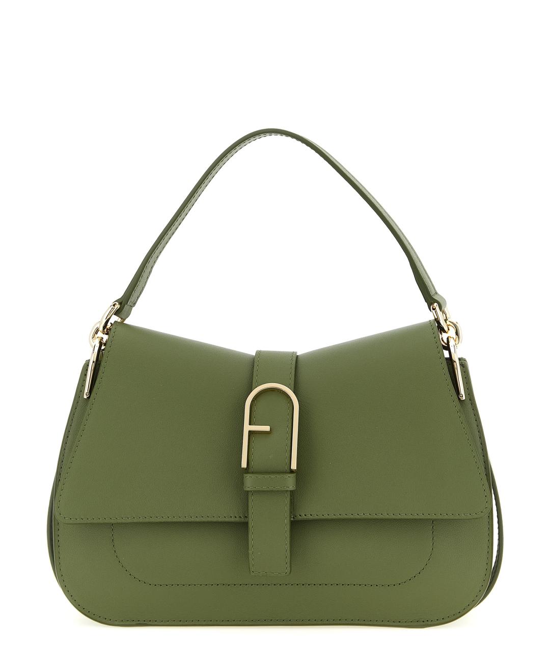 FURLA Зеленая кожаная сумка через плечо, фото 1