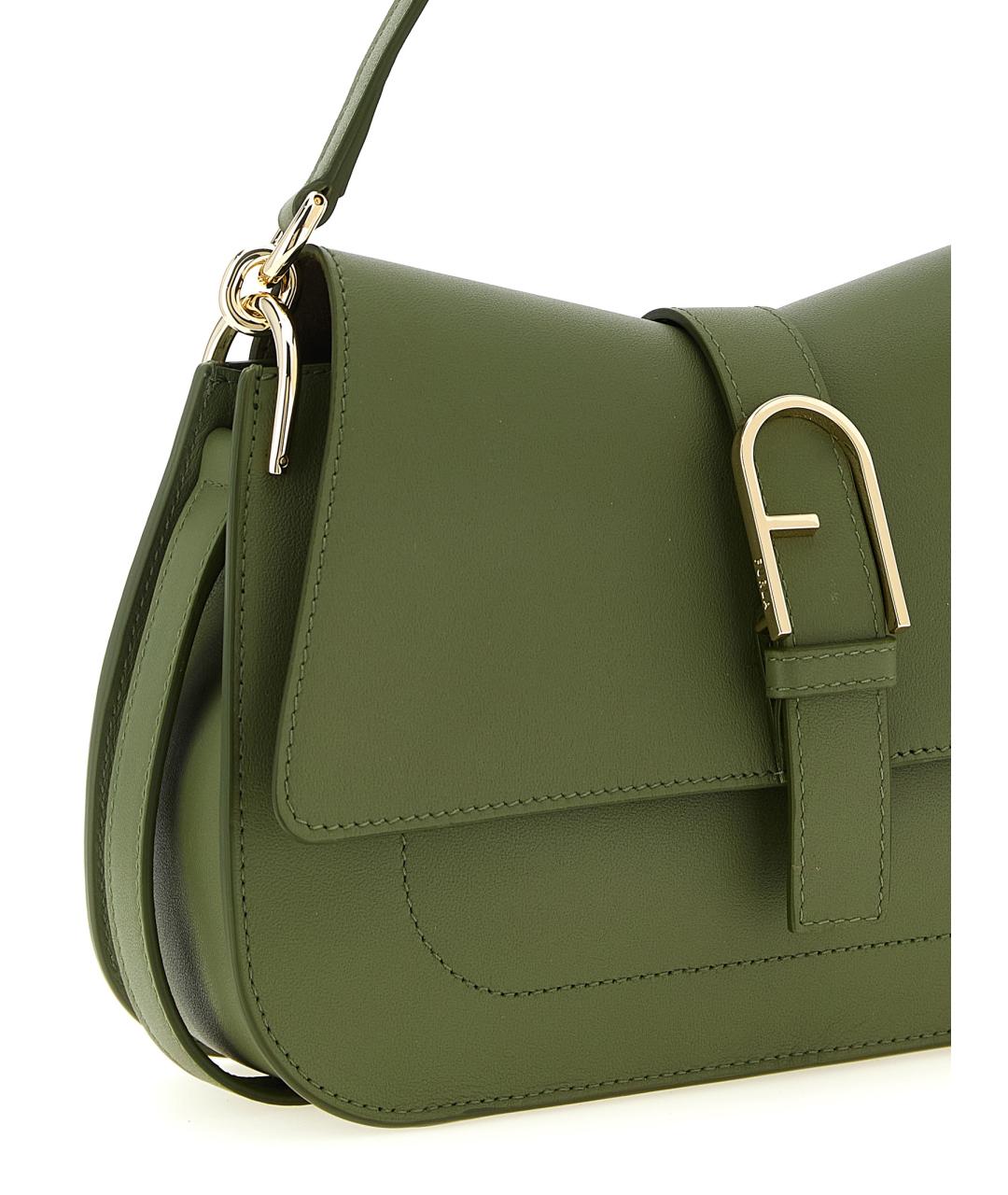 FURLA Зеленая кожаная сумка через плечо, фото 3