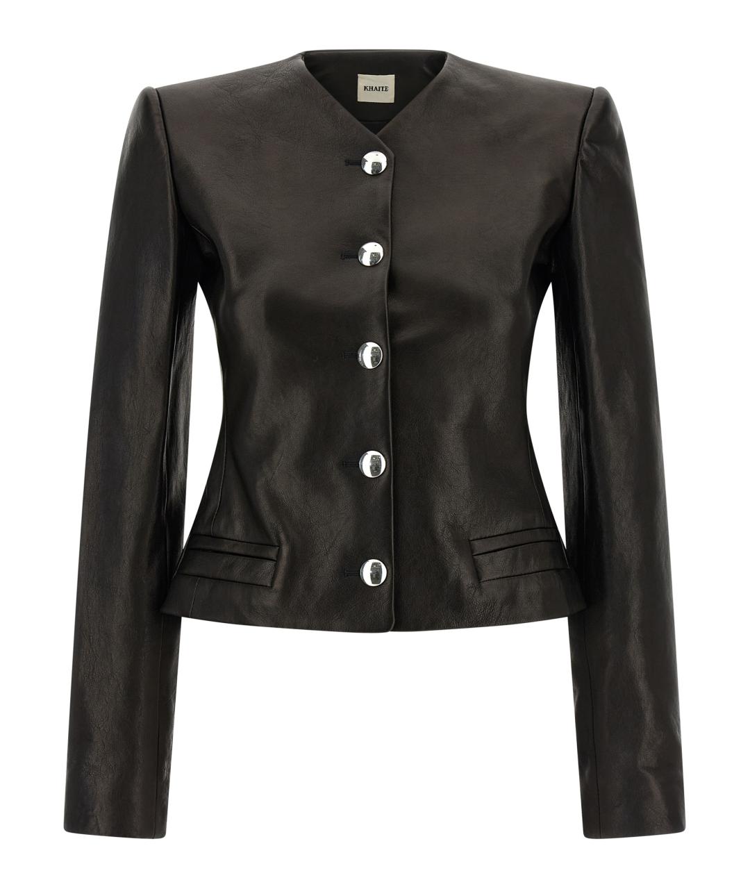 KHAITE Черная кожаная куртка, фото 1