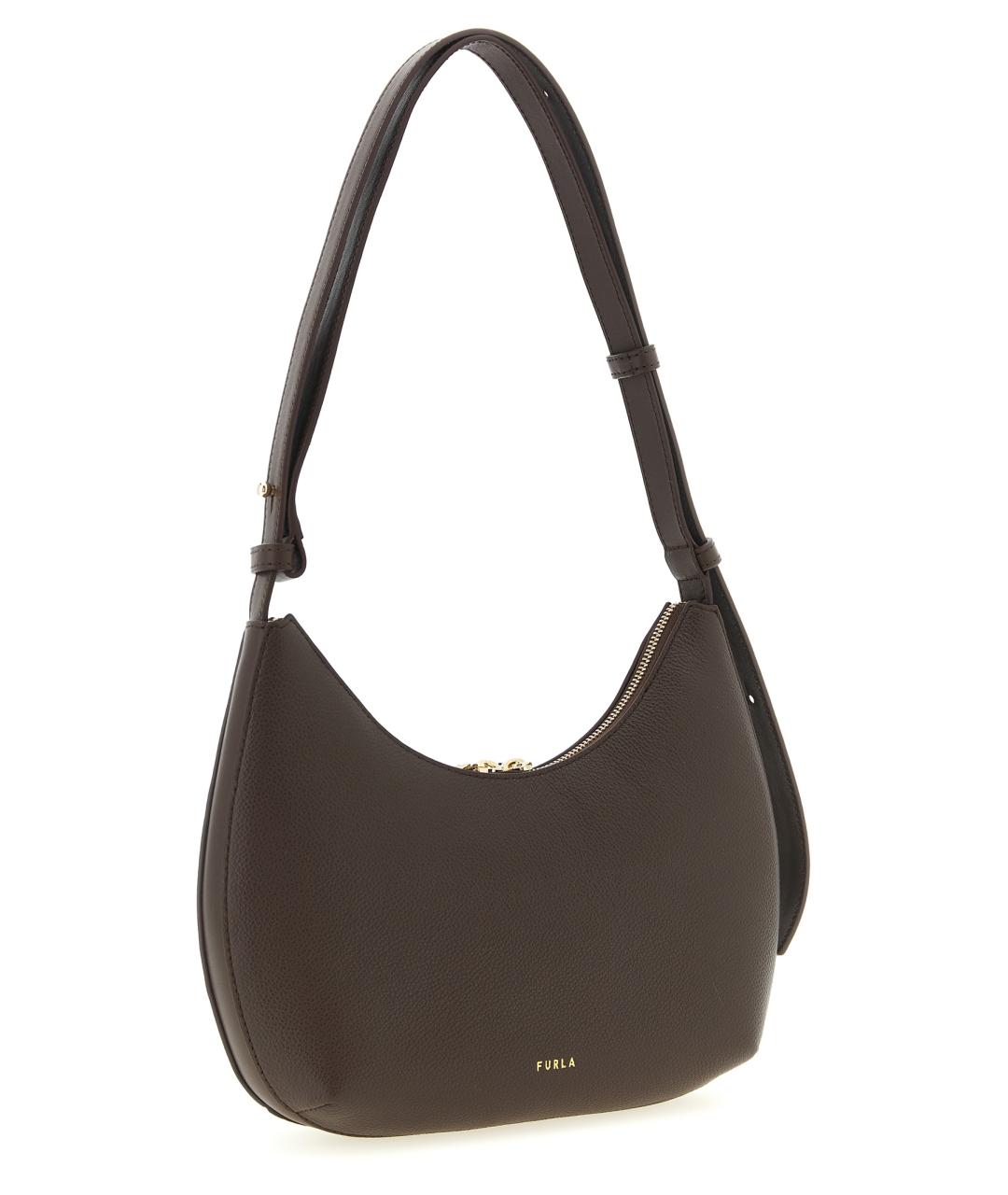 FURLA Коричневая кожаная сумка через плечо, фото 2