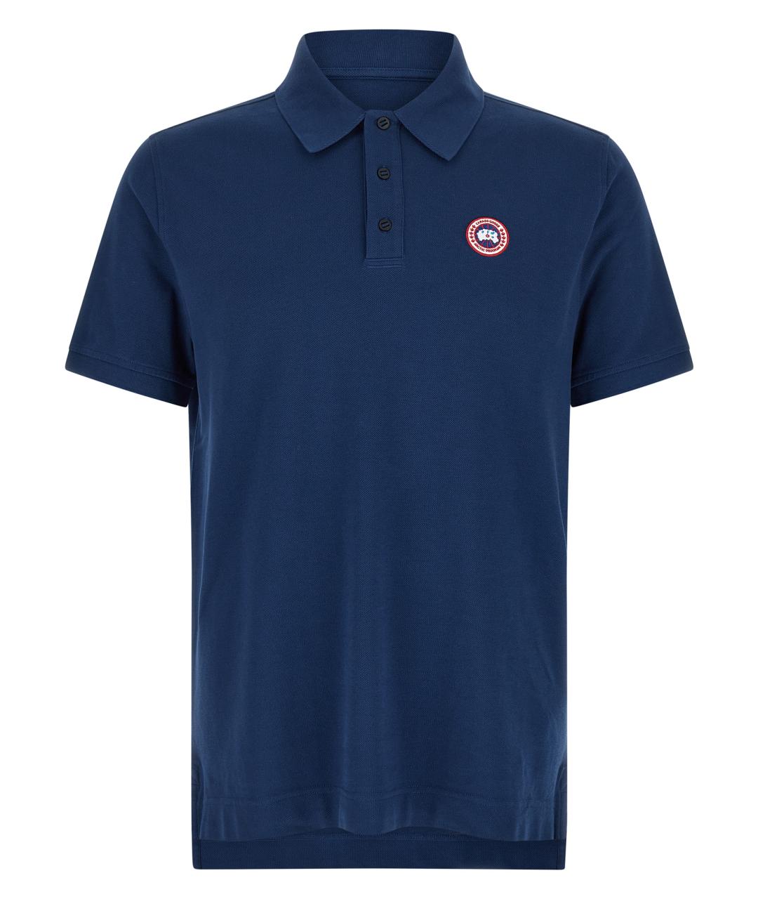 CANADA GOOSE Синее хлопковое поло с коротким рукавом, фото 1