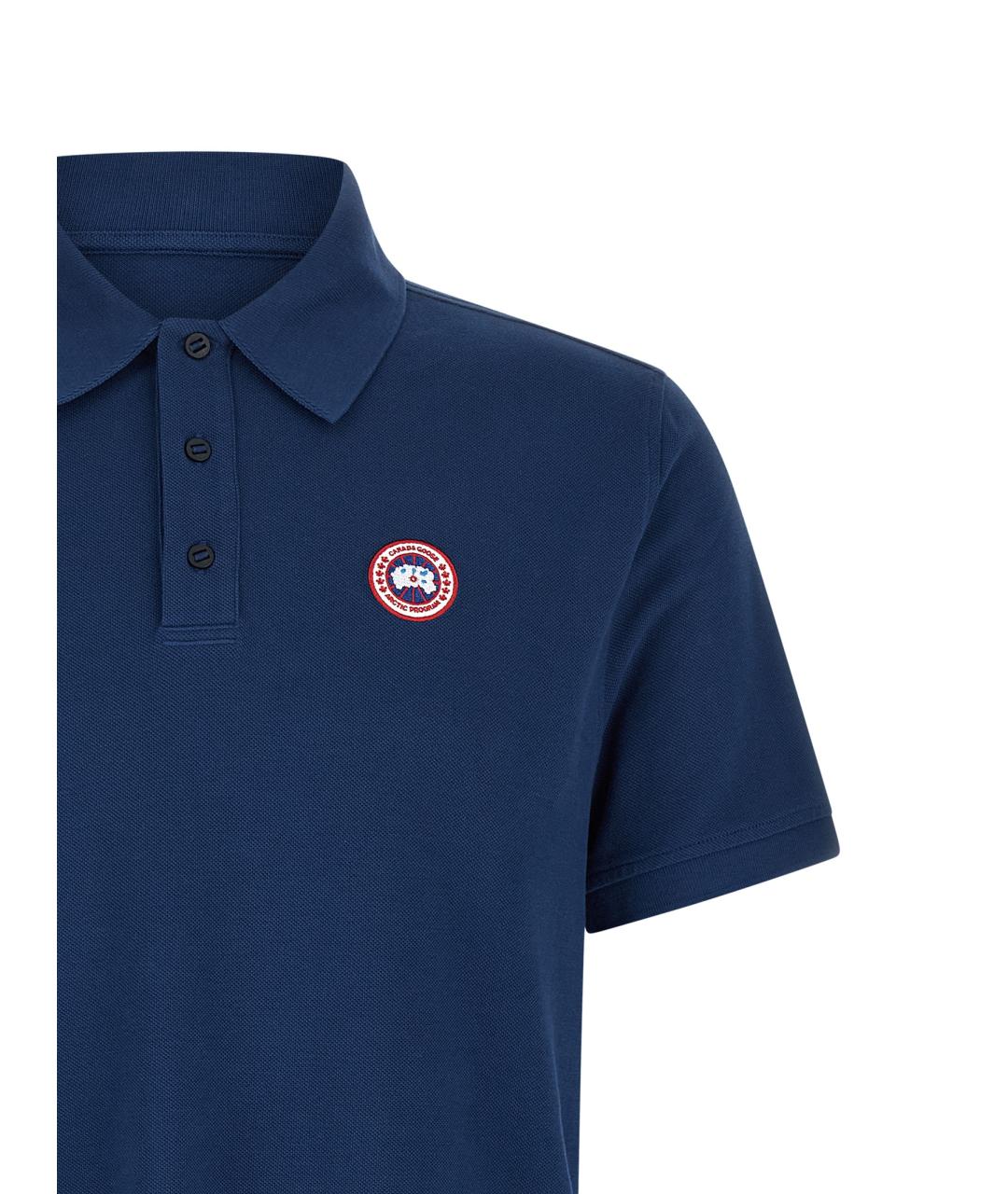 CANADA GOOSE Синее хлопковое поло с коротким рукавом, фото 3