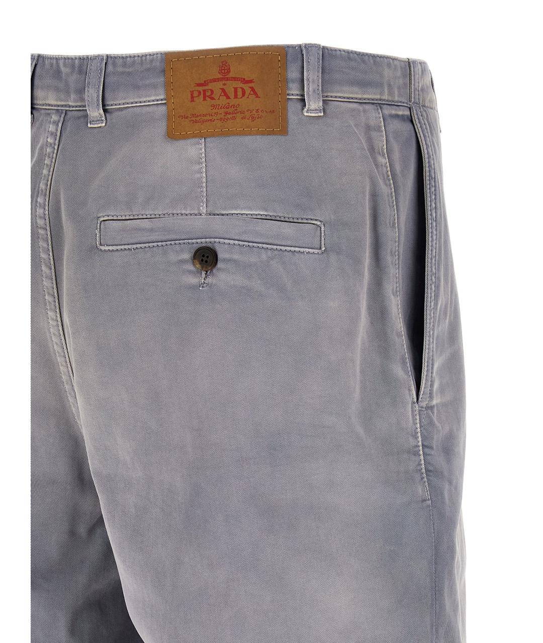 PRADA Серые хлопковые шорты, фото 4