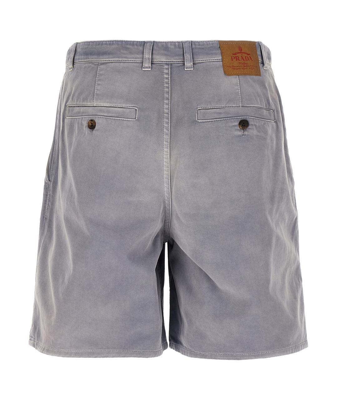 PRADA Серые хлопковые шорты, фото 2