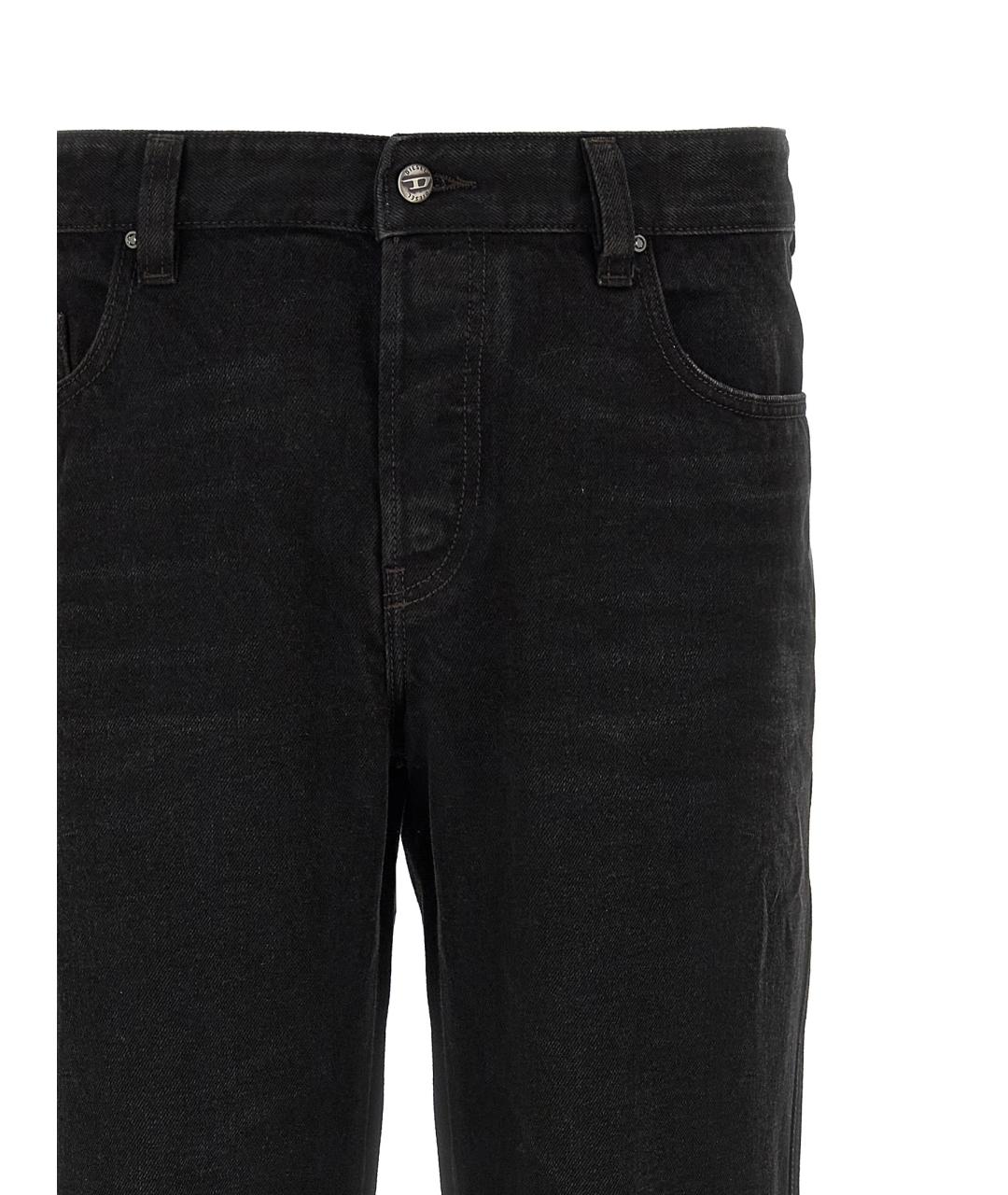 DIESEL Черные хлопковые прямые джинсы, фото 3