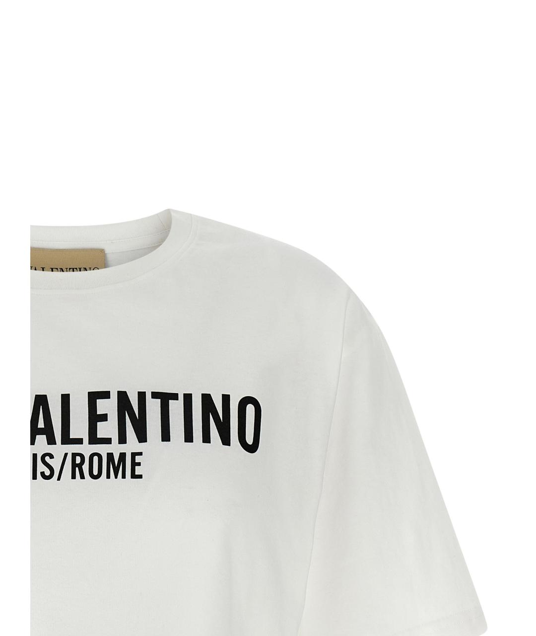 VALENTINO Белая хлопковая футболка, фото 3