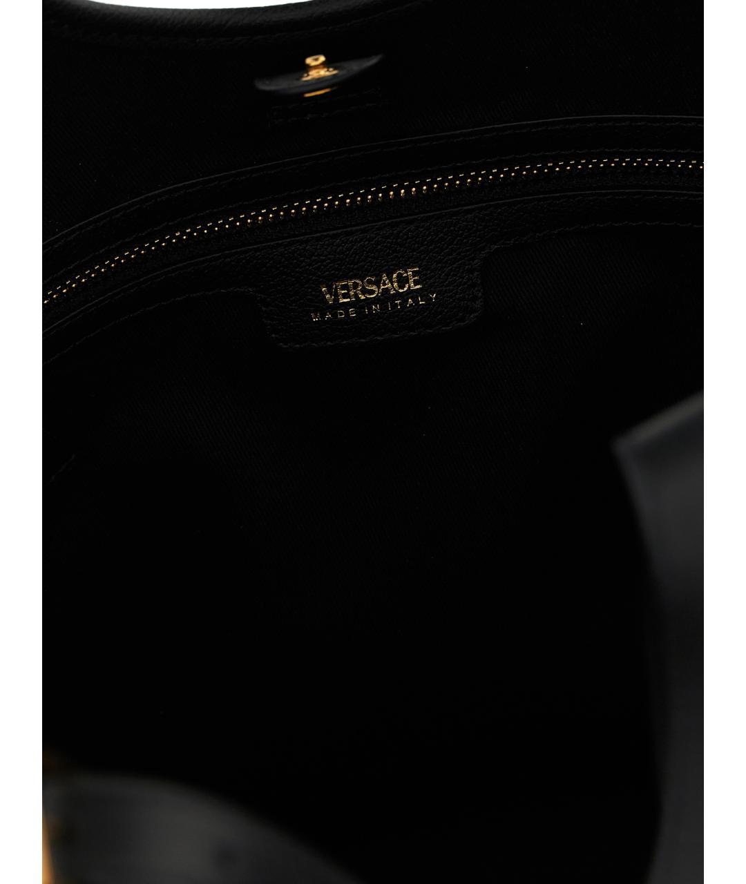 VERSACE Черная хлопковая сумка тоут, фото 4