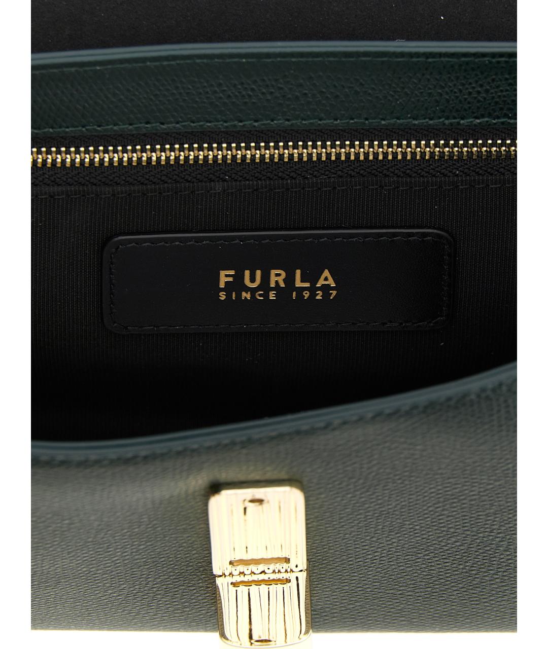 FURLA Зеленая кожаная сумка через плечо, фото 4